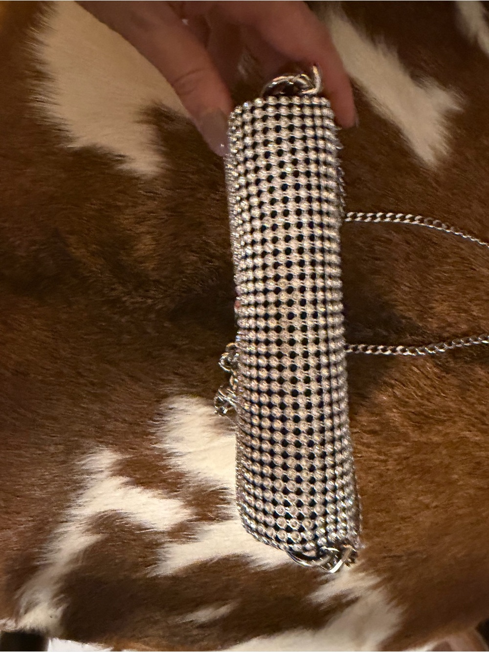 Marc Jacobs Silver Rhinestone Chain Crossbody Bag